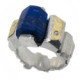 Anillo de plata, oro, lapislázuli y brillante