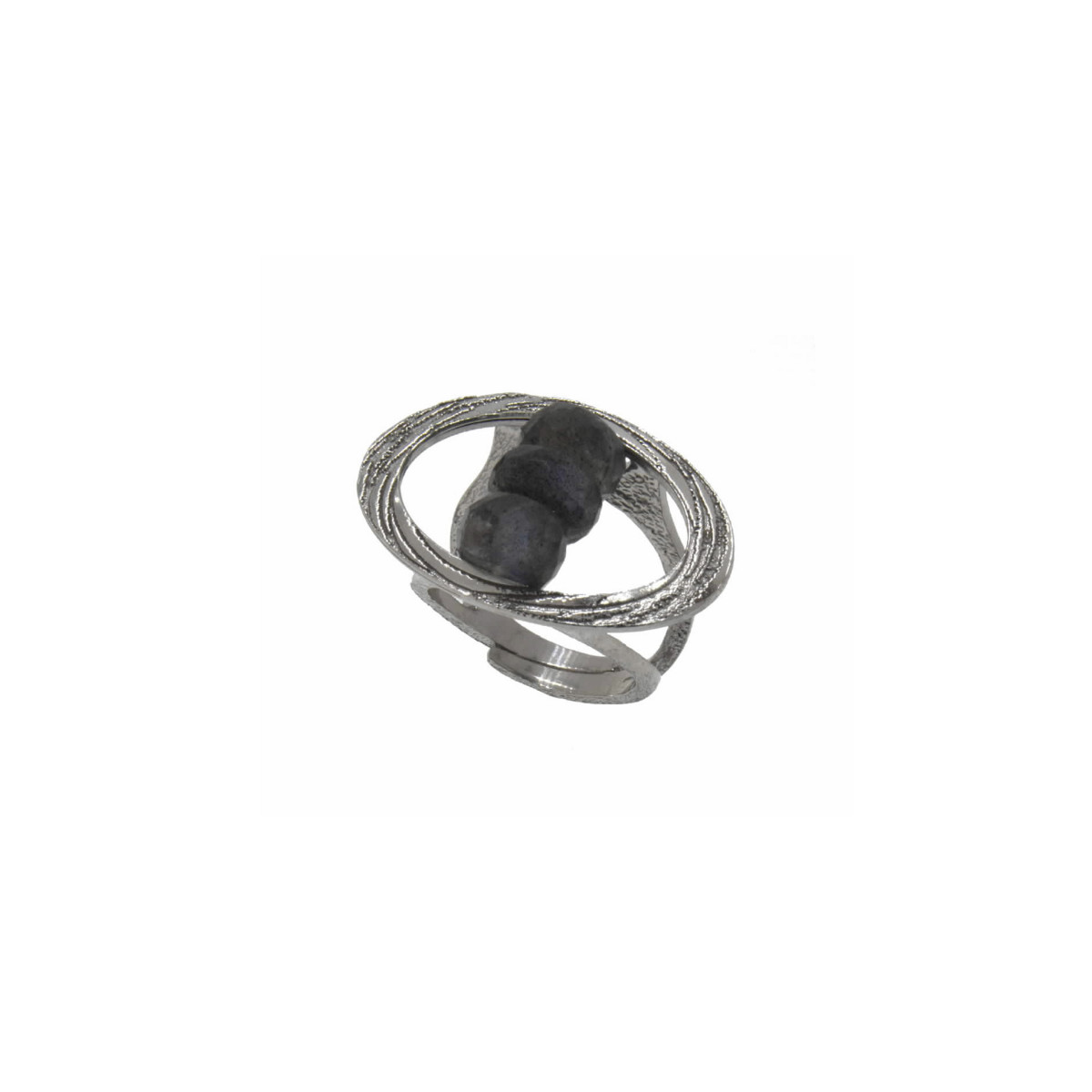 Silver ring and labradorite