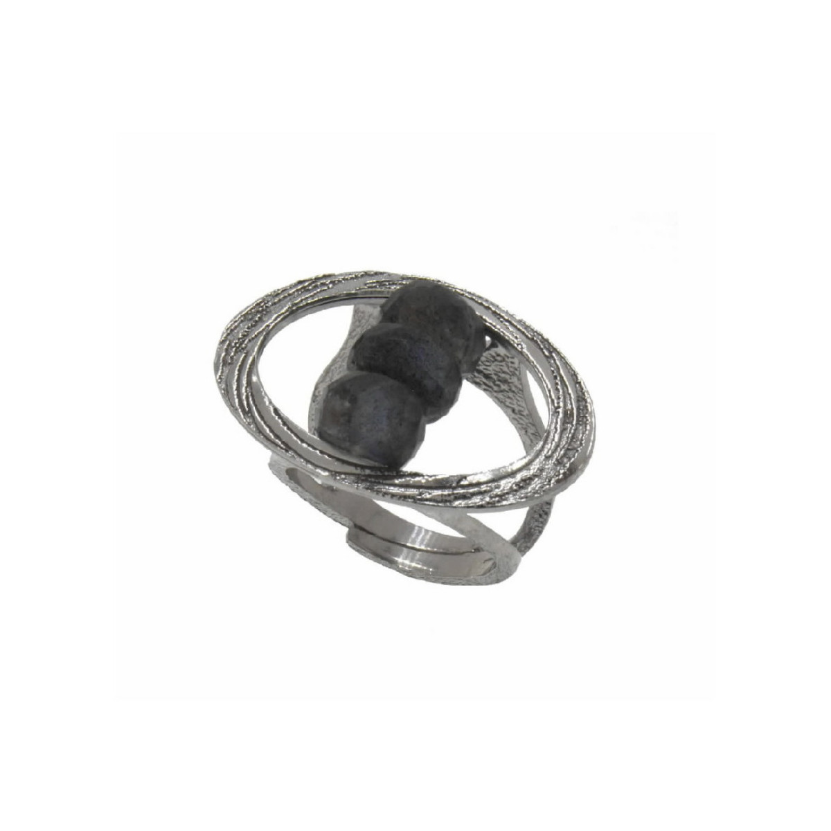 Silver ring and labradorite