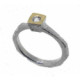 Anillo de plata, oro y brillante