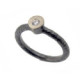 Anillo de plata, oro y brillante