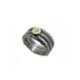 Anillo de plata, oro y brillante