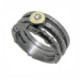 Anillo de plata, oro y brillante