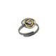 Silver, gold and brilliant ring