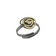 Silver, gold and brilliant ring