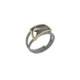 Anillo de plata, oro y brillante