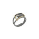Anillo de plata, oro y brillante