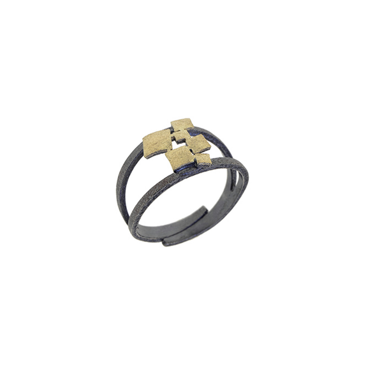 Silver and gold ring