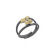 Silver and gold ring