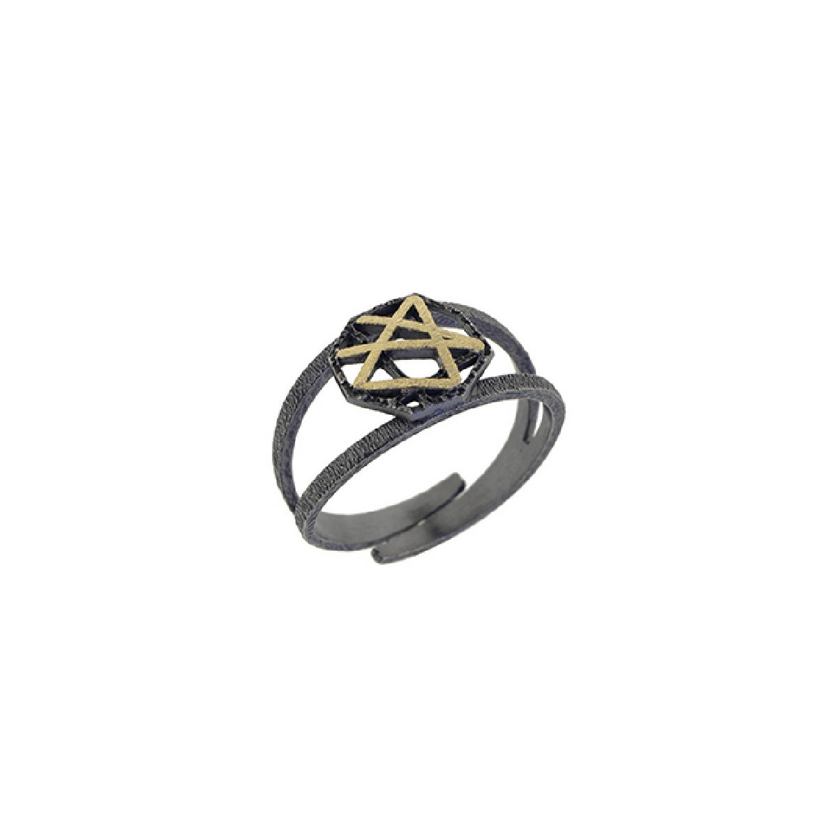 Silver and gold ring