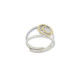 Anillo de plata, oro y brillante
