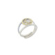 Anillo de plata, oro y brillante