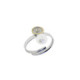Silver, gold, cultured and shiny pearl ring