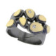 Anillo de plata, oro y brillante