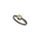 Anillo de plata, oro y brillante