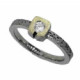 Anillo de plata, oro y brillante