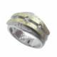Anillo de plata, oro y brillantes