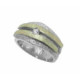 Silver, gold and brilliant ring