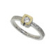 Anillo de plata, oro y brillante