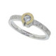 Silver, gold and brilliant ring