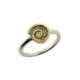 Silver, gold and 0.015 ct brilliant ring
