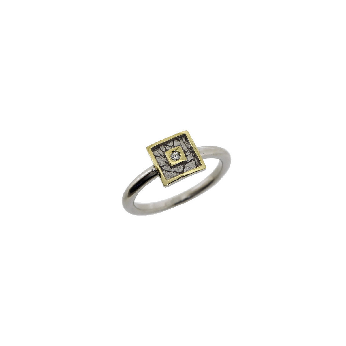 ANELL PLATA, OR I BRILLANT DE 0.015 CT