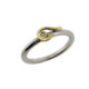 Silver, gold and brilliant ring