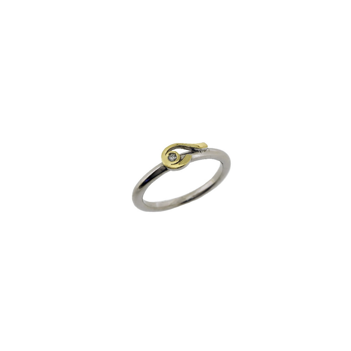 Silver, gold and brilliant ring