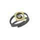 Silver, gold and brilliant ring
