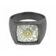 Anell de plata, or i brillant