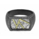 Silver and 18k gold ring