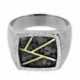 Silver and gold ring