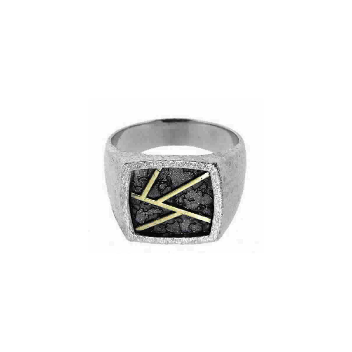 Silver and gold ring