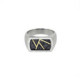 Silver and gold ring