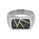 Silver and gold ring