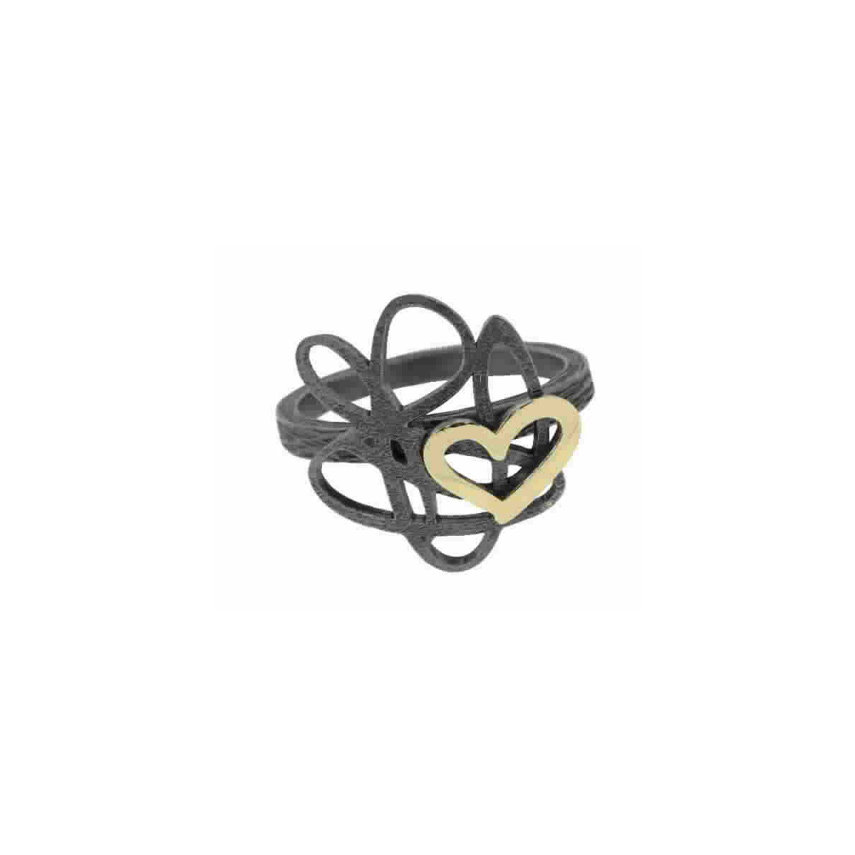 Silver and gold ring