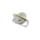 Anillo de plata, oro y brillante