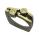 Silver, gold and brilliant ring