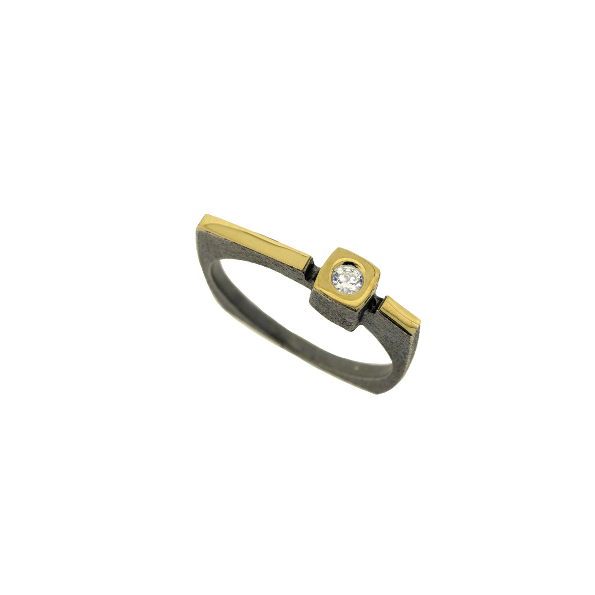 Silver, gold and brilliant ring