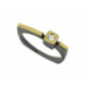 Silver, gold and brilliant ring