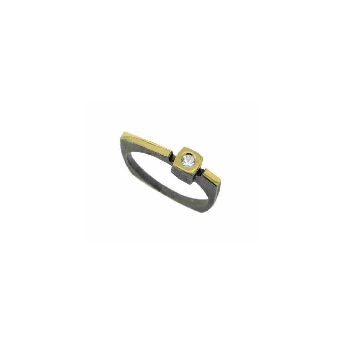 Silver, gold and brilliant ring