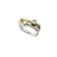 Silver, gold and brilliant ring