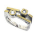 Silver, gold and brilliant ring