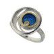 Anillo de plata, oro, esmalte y brillante