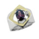 Anillo de plata, oro, rodolita y brillante de 0.015 ct