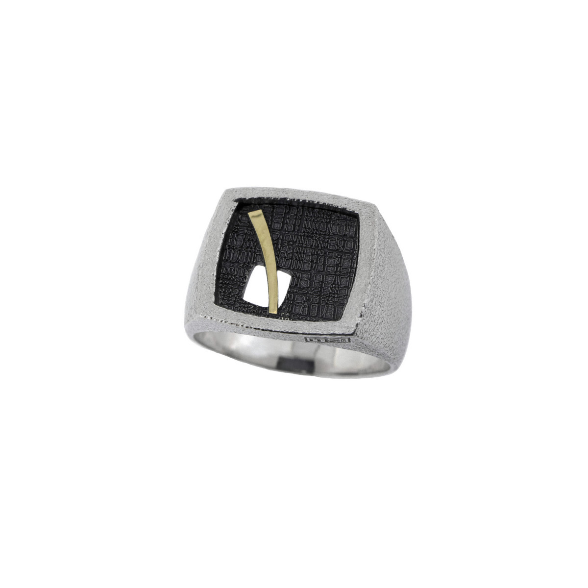 Silver and gold ring