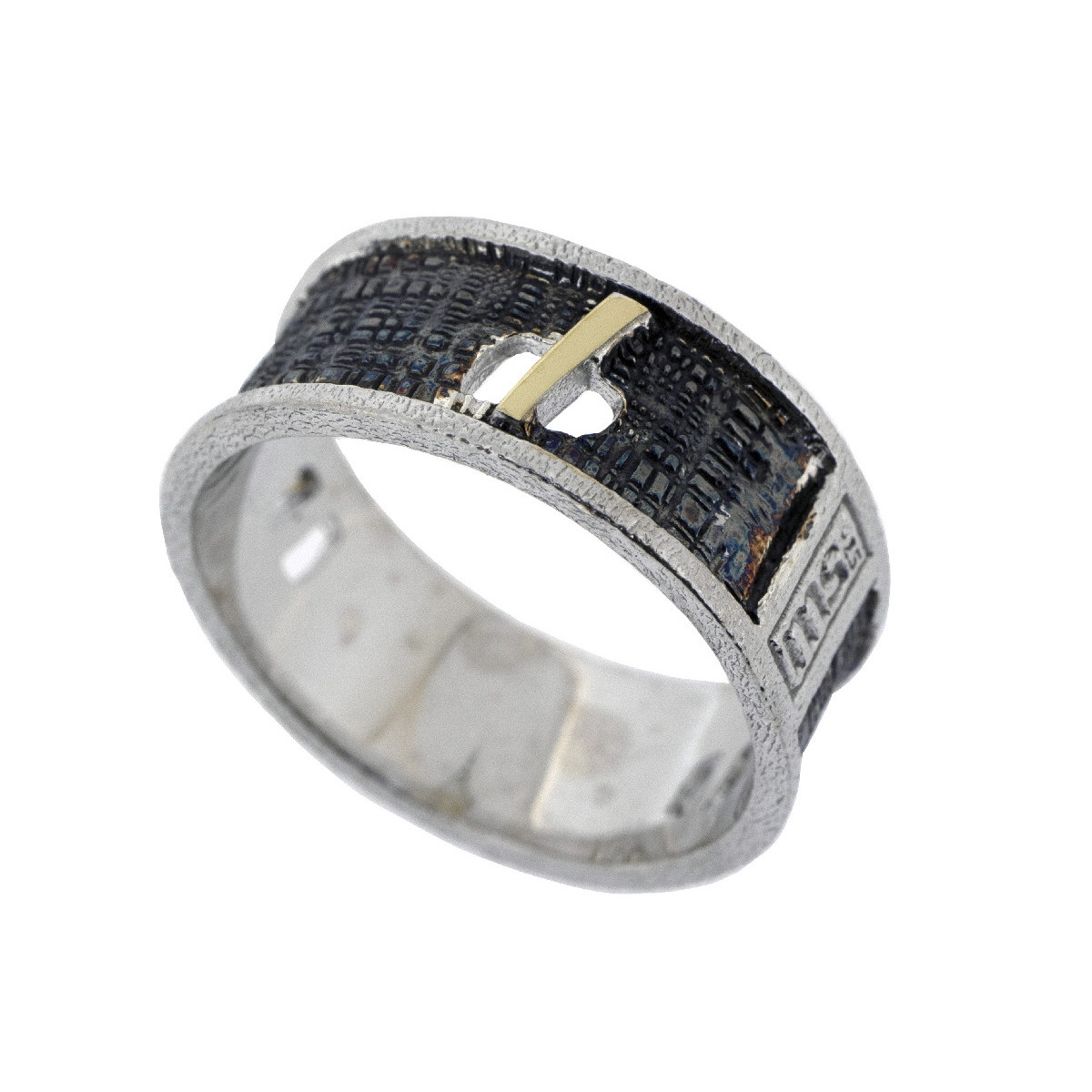 Silver and gold ring