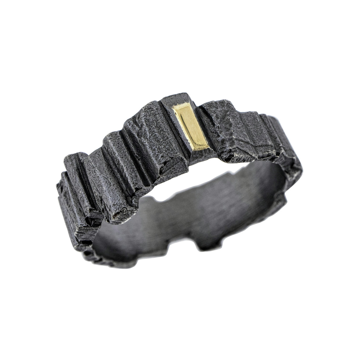 Silver and gold ring