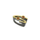Silver, gold and mandarin garnet ring