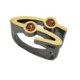 Silver, gold and mandarin garnet ring